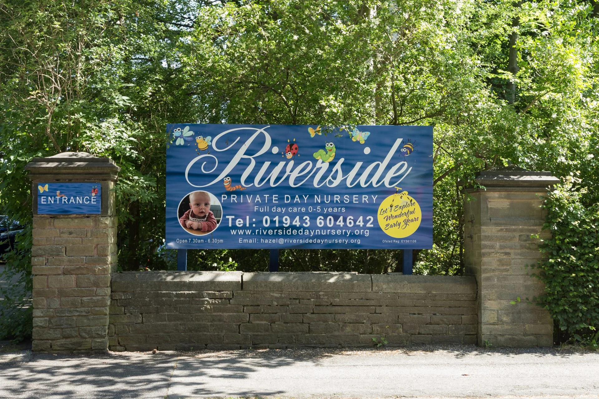 The Riverside Day Nursery entrance at 2 Kings Road, Ilkley